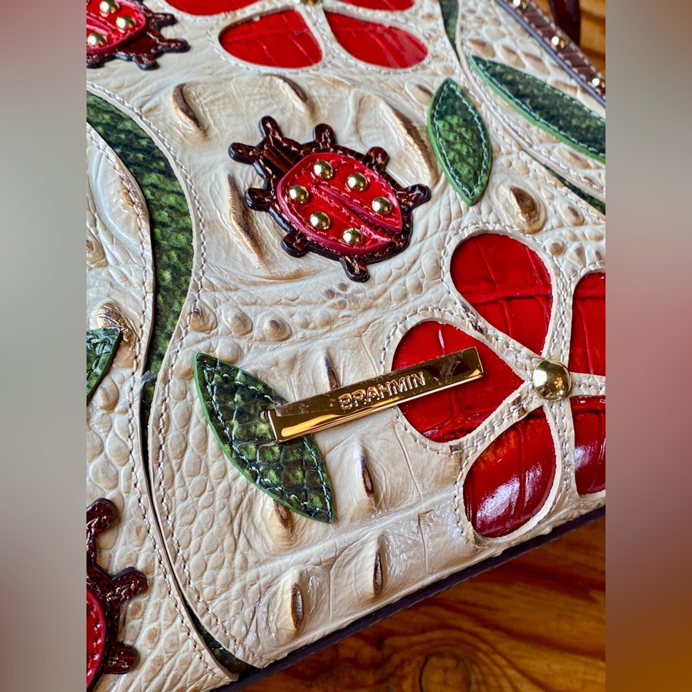 🐞🍃ADORABLE SANDSTONE LADYBIRD HILLARY Brahmin CROSSBODY🐞🍃NWT - Picture 3 of 13